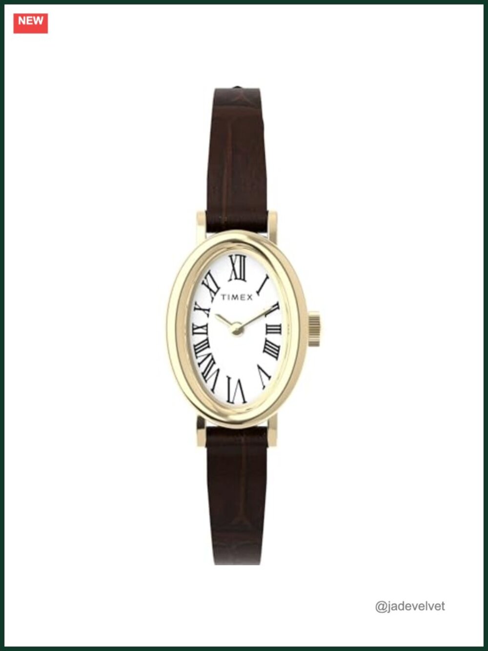 Cavatina Watch with Gold-Tone Case and Brown Two-Piece Strap